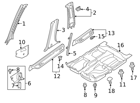 Interior Trim - Pillars for 2001 Mazda Protege #0