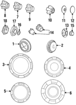 4164411 - Suspension: Hub Cap for Dodge: B150, B250, B350, D100, D150, D250, D350, Ramcharger, W100, W150, W250, W350 Image