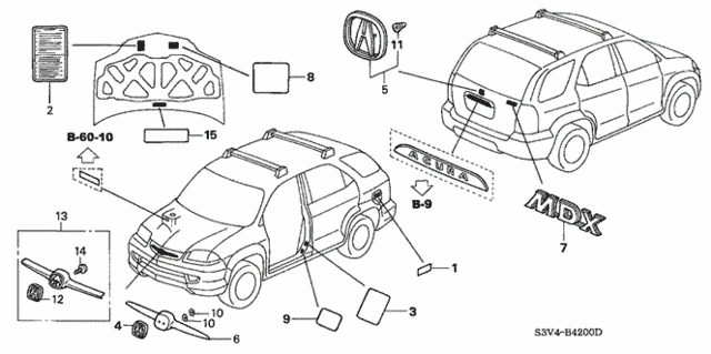 Emblems - Caution Labels for 2005 Acura MDX #0