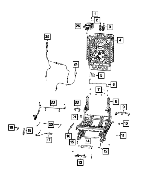 Rear Seats - Second Row Adjusters, Recliners, Shields and Risers for 2024 Jeep Grand Cherokee L #4