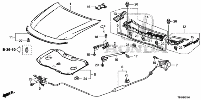 Engine Hood for 2012 Honda Crosstour #0