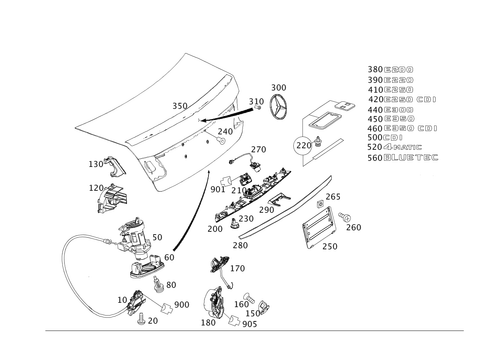 Trunk Lid Push-Button Lock, Trunk Lid Detachable Parts for 2014 Mercedes-Benz E250 #0