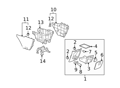 Front Console for 2007 Chevrolet Uplander #0