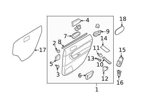 Interior Trim - Rear Door for 2009 Subaru Outback #0