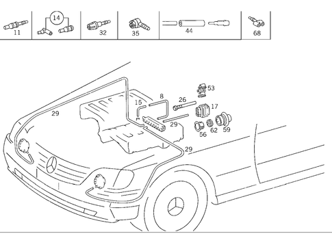 Engine Vacuum Connection and Light Range Regulator for 1984 Mercedes-Benz 500 SEC #0