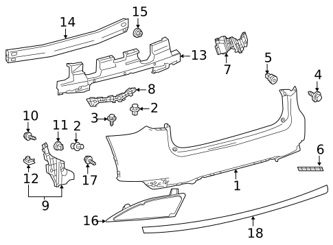 Bumper & Components - Rear for 2020 Lexus RX350 #0
