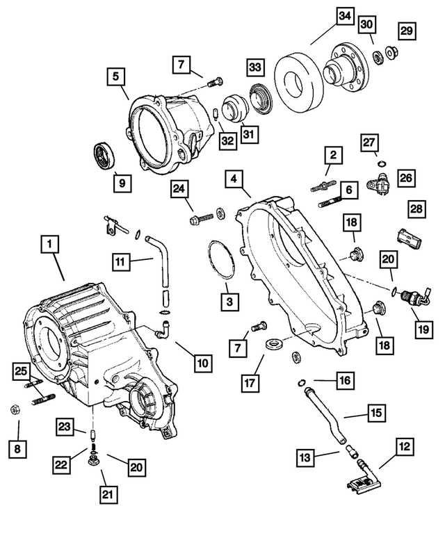 5093577AA - Transfer Case Model 241 [DHW]: Transfer Front Case for Mopar Image