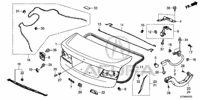 Trunk Lid for 2015 Acura TLX #0