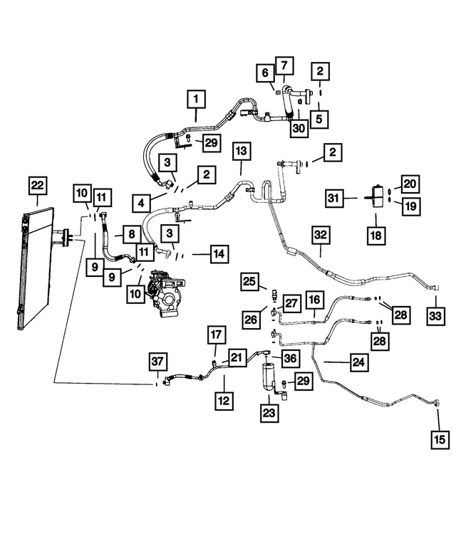 68142915AA - Air Conditioners and Heaters: A/c Suction Line for Chrysler: Town &amp; Country | Dodge: Grand Caravan | Ram: C/V Image