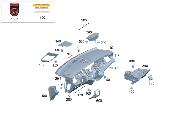 9917500 - Instrument Panel/Center Console/Linings: Fastening Clip for Mercedes-Benz Image image