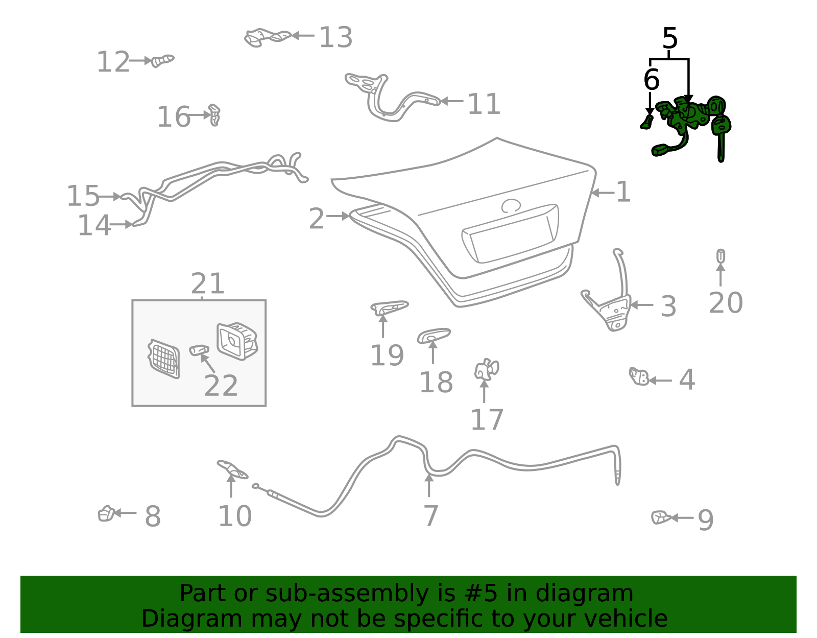 2002-2006 Toyota Camry Trunk Lock Cylinder And Key 69055-33380 | OEM ...