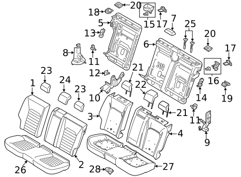 Rear Seat Components for 2017 Ford Fusion #1