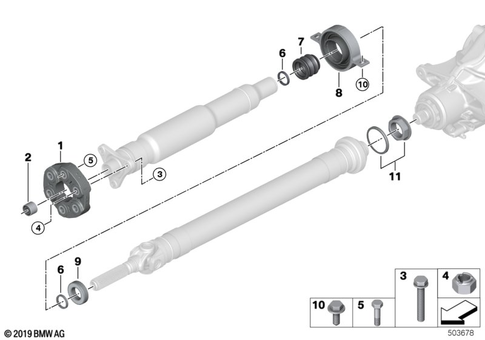 Prop Shaft, Single Components for 2019 BMW X3 30eX #0