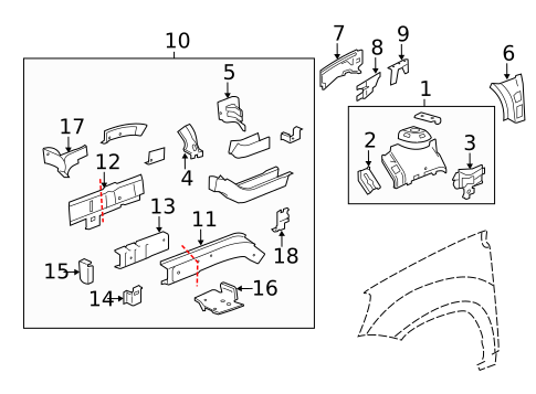 Structural Components & Rails for 2010 Saturn Outlook #0
