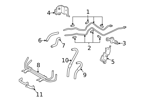 Trans Oil Cooler Lines for 2009 Toyota FJ Cruiser #0