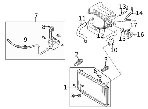 Radiator & Components for 2002 Kia Spectra #0