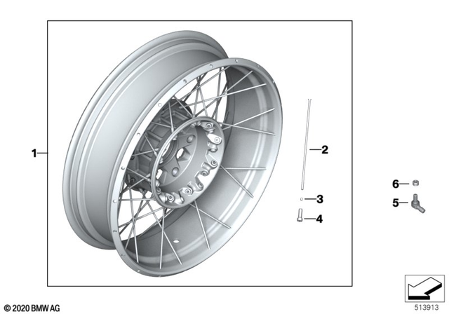 36319457567 - Design: Spoke Wheel, Gold, Rear - 4.5X17 for BMW-Motorrad Image