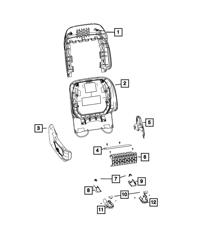 7KY30JRRAA - : Front Seat Back Panel for Mopar Image
