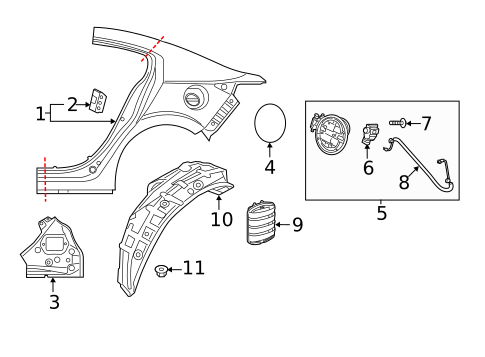 Quarter Panel & Components for 2024 Mazda 3 #0