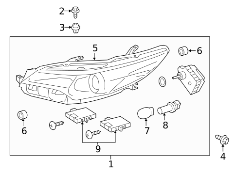 Headlamp Components for 2016 Toyota Camry #1