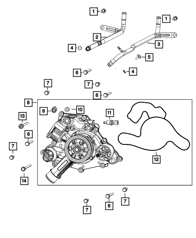 6102184AA - Cooling: Hex Head Bolt And Coned Washer for Mopar Image