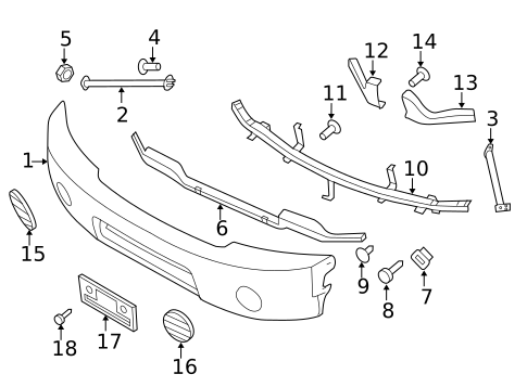 Bumper & Components - Front for 2011 Nissan TITAN #1