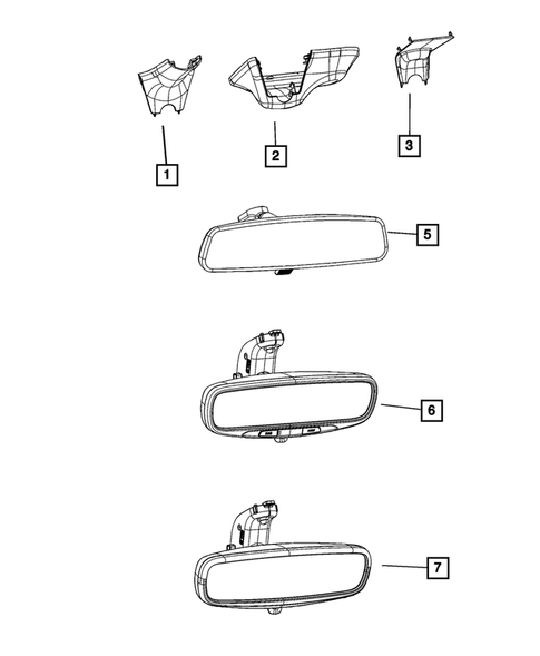 Glass and Interior Rear View Mirror for 2019 Chrysler Pacifica #1