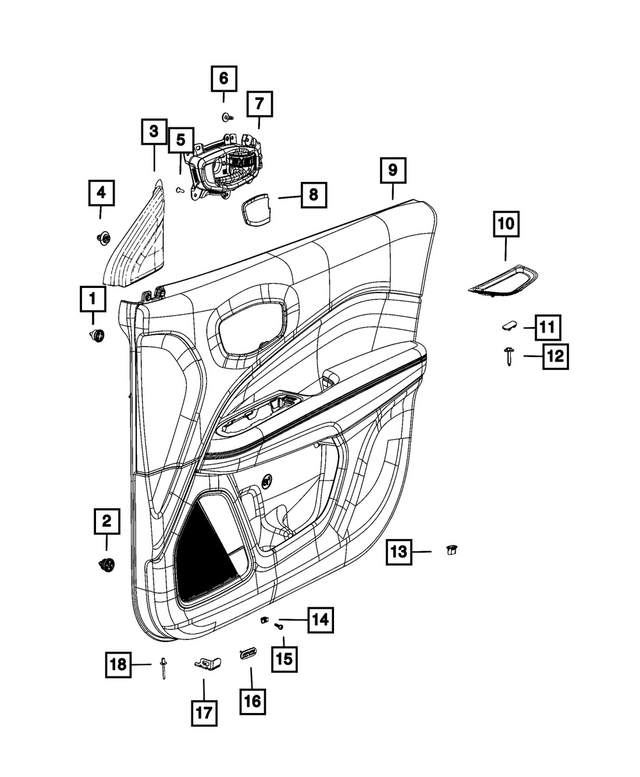 « 7KB764X9AC –  : Garnissage De Porte Avant Panneau, Côté Droit pour Mopar Image »