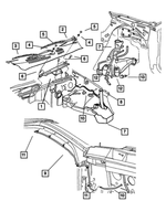 5012611AD - Wiper/Lock Cylinder and Keys: Wiper Blade, Right Or Left for Mopar Image