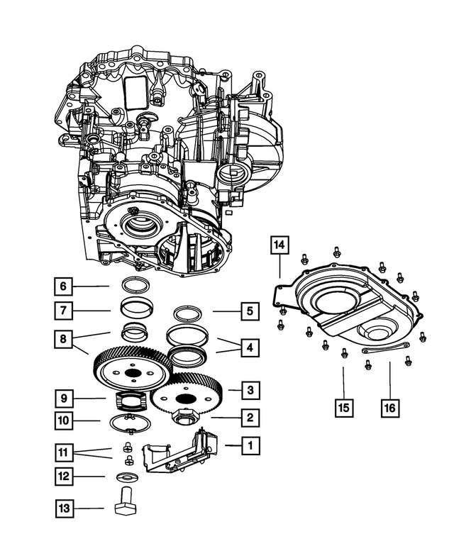 68051321AA - 62TE; 6-Speed; Automatic Transaxle: Transfer (70 Teeth), 41 Tooth Spline Gear for Mopar Image image
