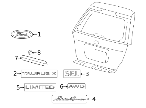 Exterior Trim - Lift Gate for 2009 Ford Taurus X #0