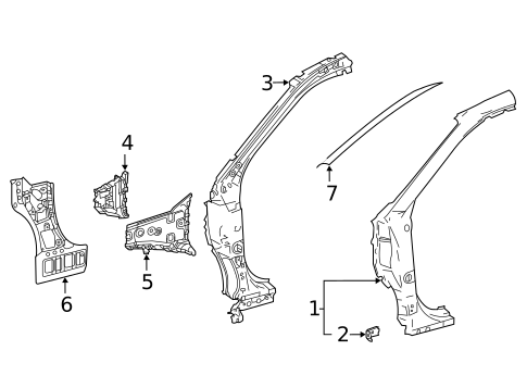 Hinge Pillar for 2025 Toyota Highlander #0