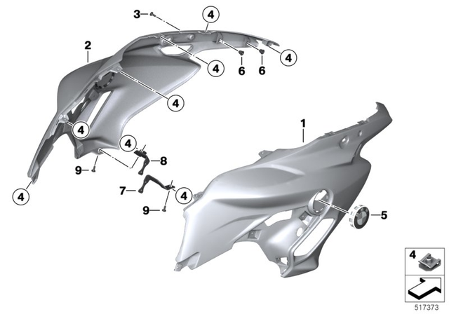 46638529012 - : Fairing Side Section, Right - Rohteil/Blank for BMW-Motorrad Image