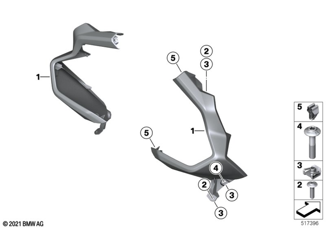 46637924142 - Frame and Mounting Parts: Hand Protector Right - Rohteil/blank for BMW-Motorrad Image