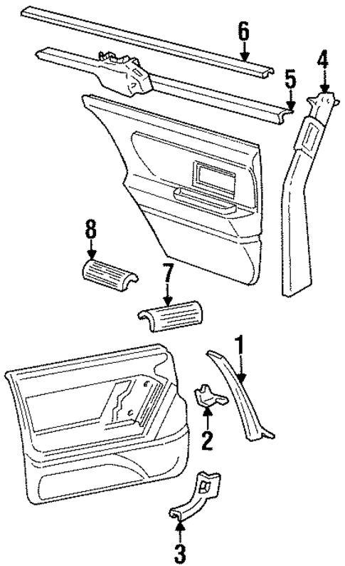 Interior Trim - Pillars for 1998 Oldsmobile LSS #0