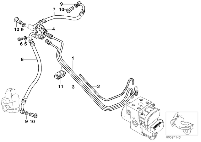 34117661606 - : Stahlflex Brake Hose, Front for BMW-Motorrad Image