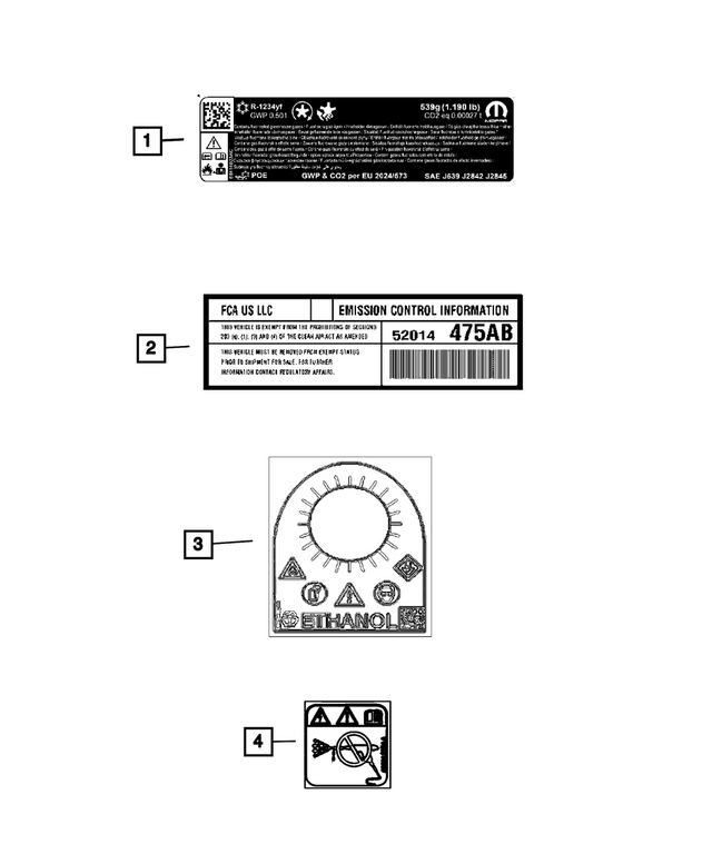 68495578AA - Labels: Vehicle Emission Control Information Label for Mopar Image