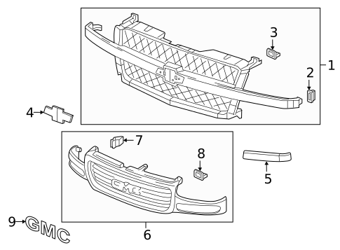 Grille & Components for 2007 GMC Sierra 3500 Classic #0