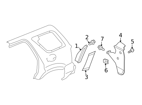 Exterior Trim - Quarter Panel for 2011 Mercury Mariner #0