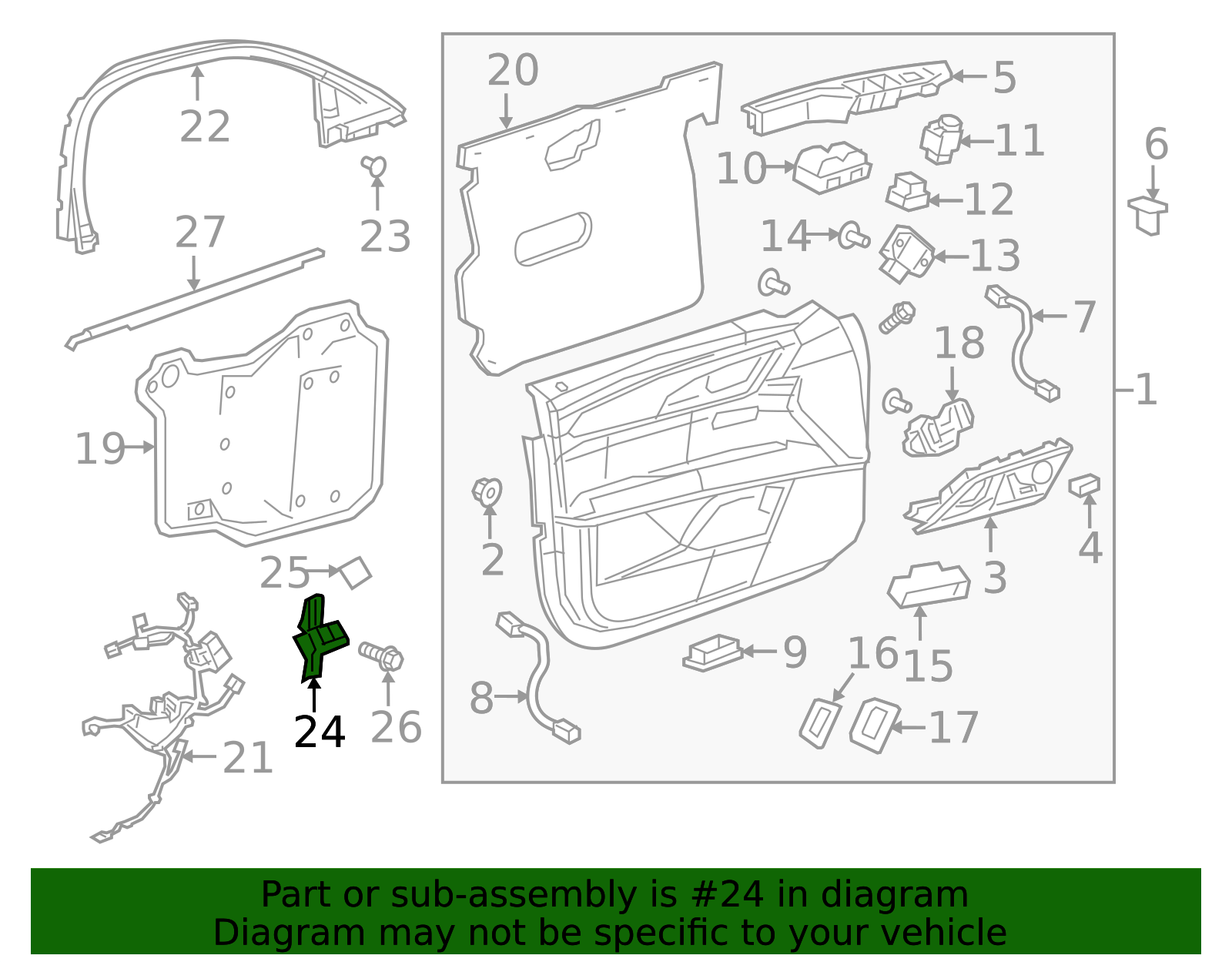 2016-2020 Cadillac CT6 Front Passenger Side Door Armrest Bracket ...