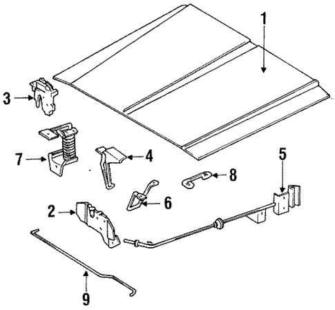 Hood & Components for 1996 Jeep Cherokee #0