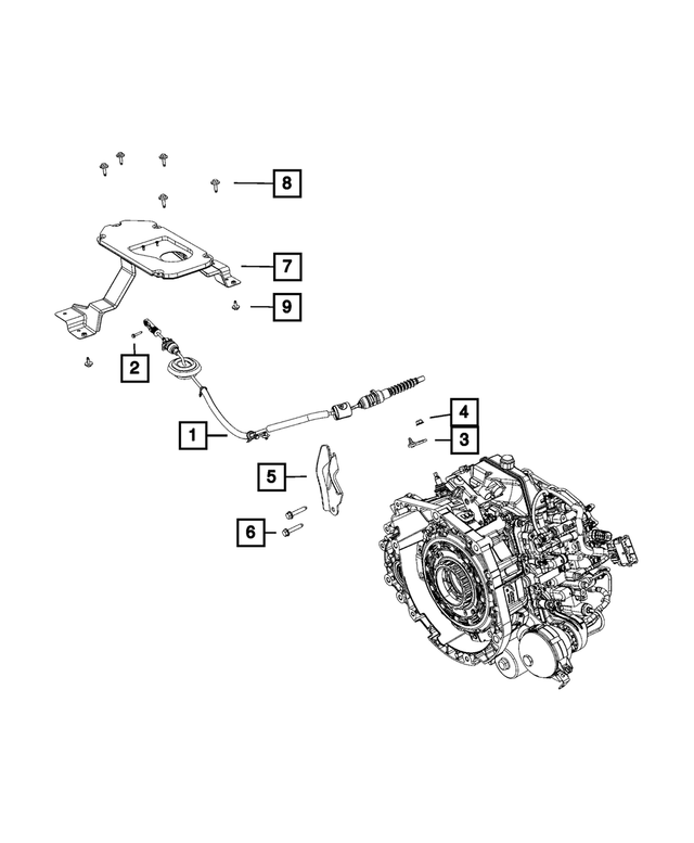 68085873AF - C633; 6-Speed; Dual Dry Clutch Automatic: Gearshift Control Cable for Mopar Image