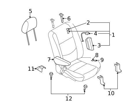 Front Seat Components for 2007 Mazda 5 #0