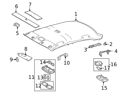 Interior Trim - Roof for 2013 Toyota Corolla #1