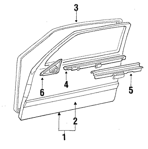 Door & Components for 1988 Oldsmobile Cutlass Calais #2