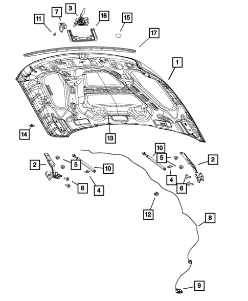 Hood and Hood Release for 2016 Ram 3500 #0