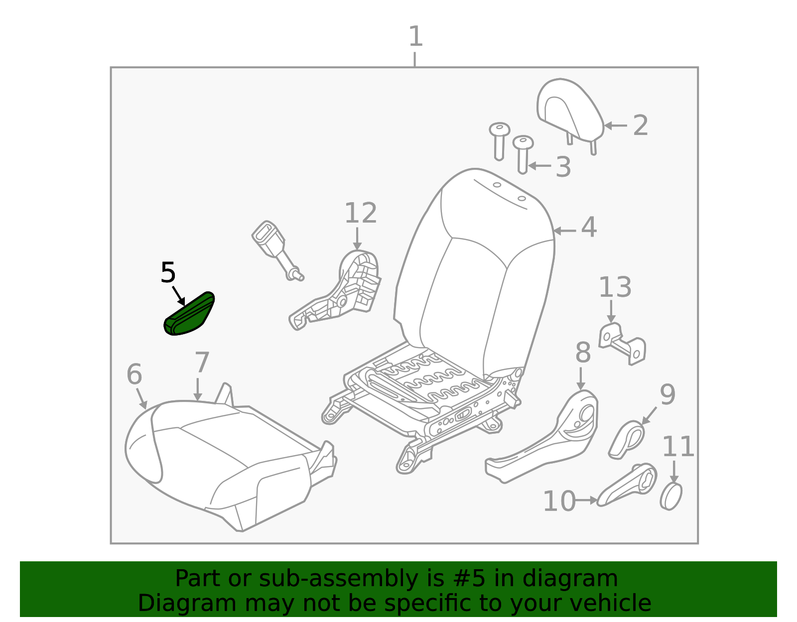 2018-2019 Nissan Versa Note Seat Armrest 87750-9MD1A | OEM Parts Online