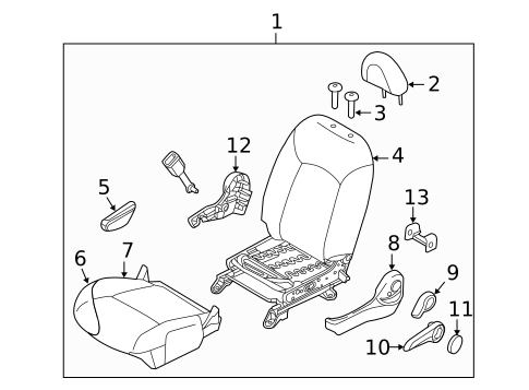 Driver Seat Components for 2015 Nissan Versa Note #0