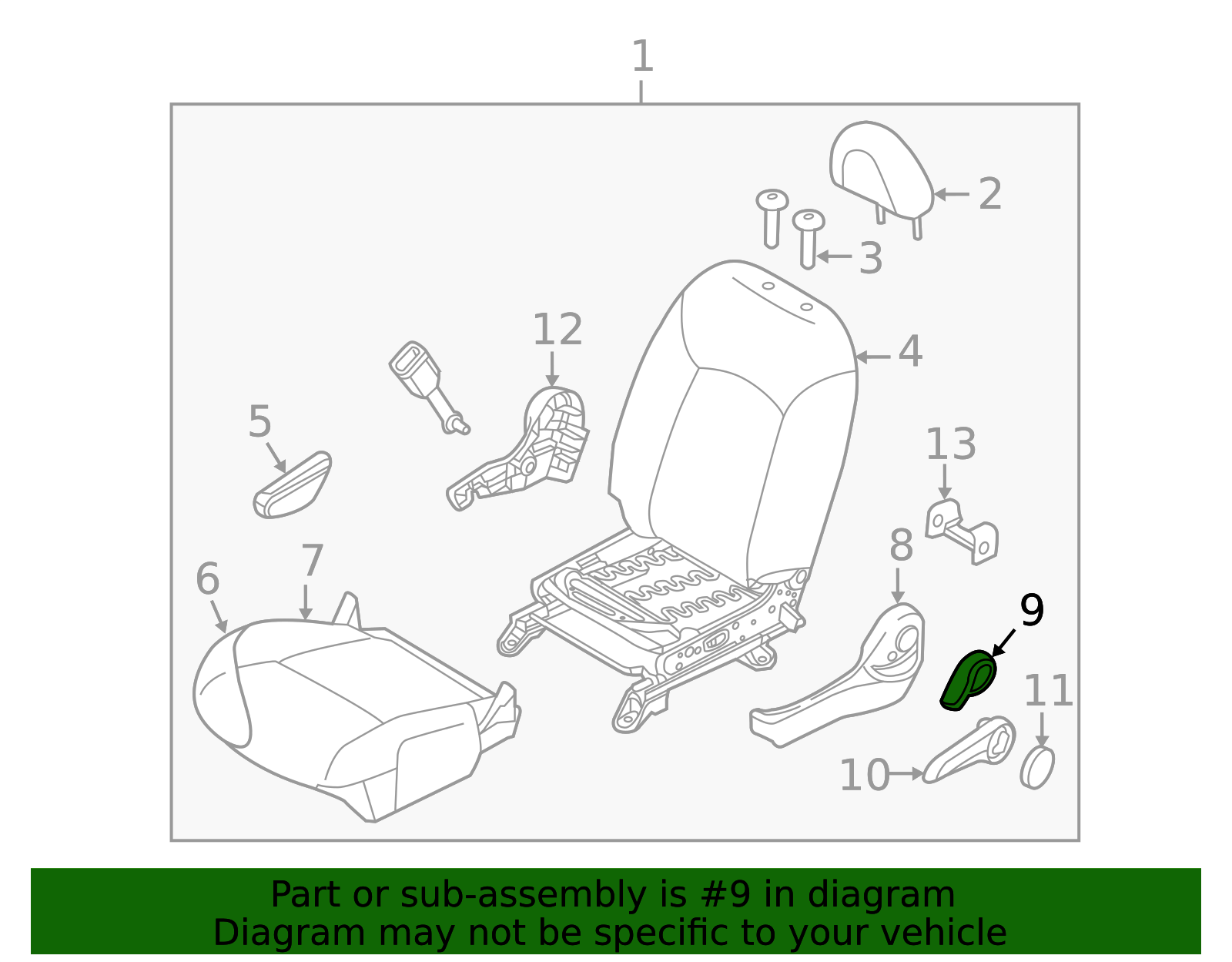 87468-9KN0A - Recline Handle 2018-2019 Nissan Versa Note | Boro Nissan ...