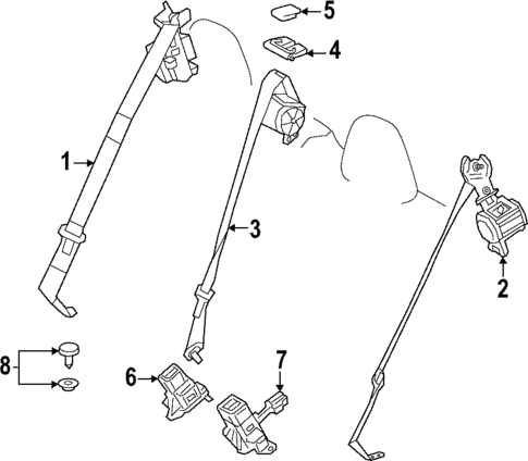 Rear Seat Belts for 2025 Toyota Corolla Cross #0